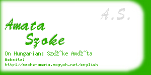 amata szoke business card